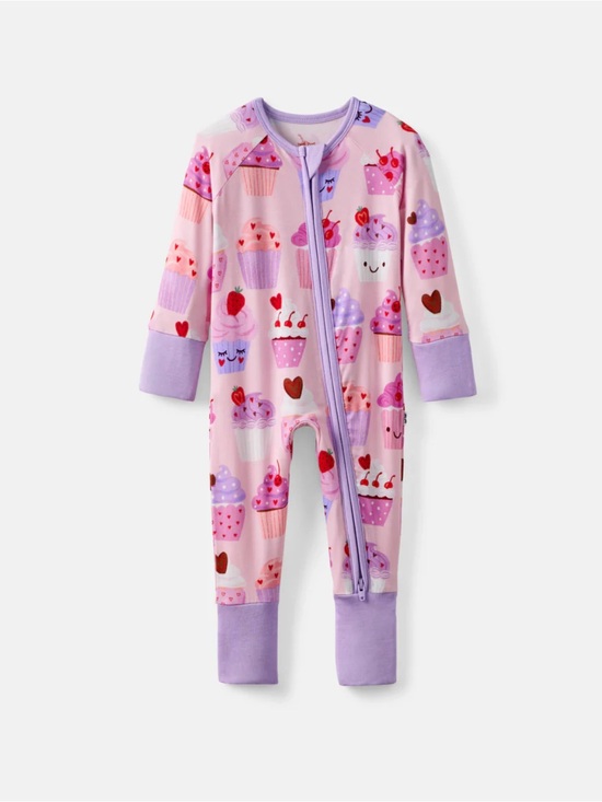 Little Sleepies Other - NWT 3-6M Little Sleepies Cupcake Kisses Pink and Purple Zippy